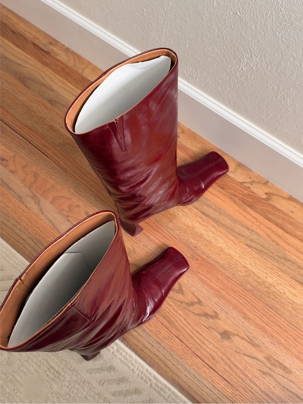 Miista Bluma Leather Boots in Burgundy Crinkle - Picture 10 of 12